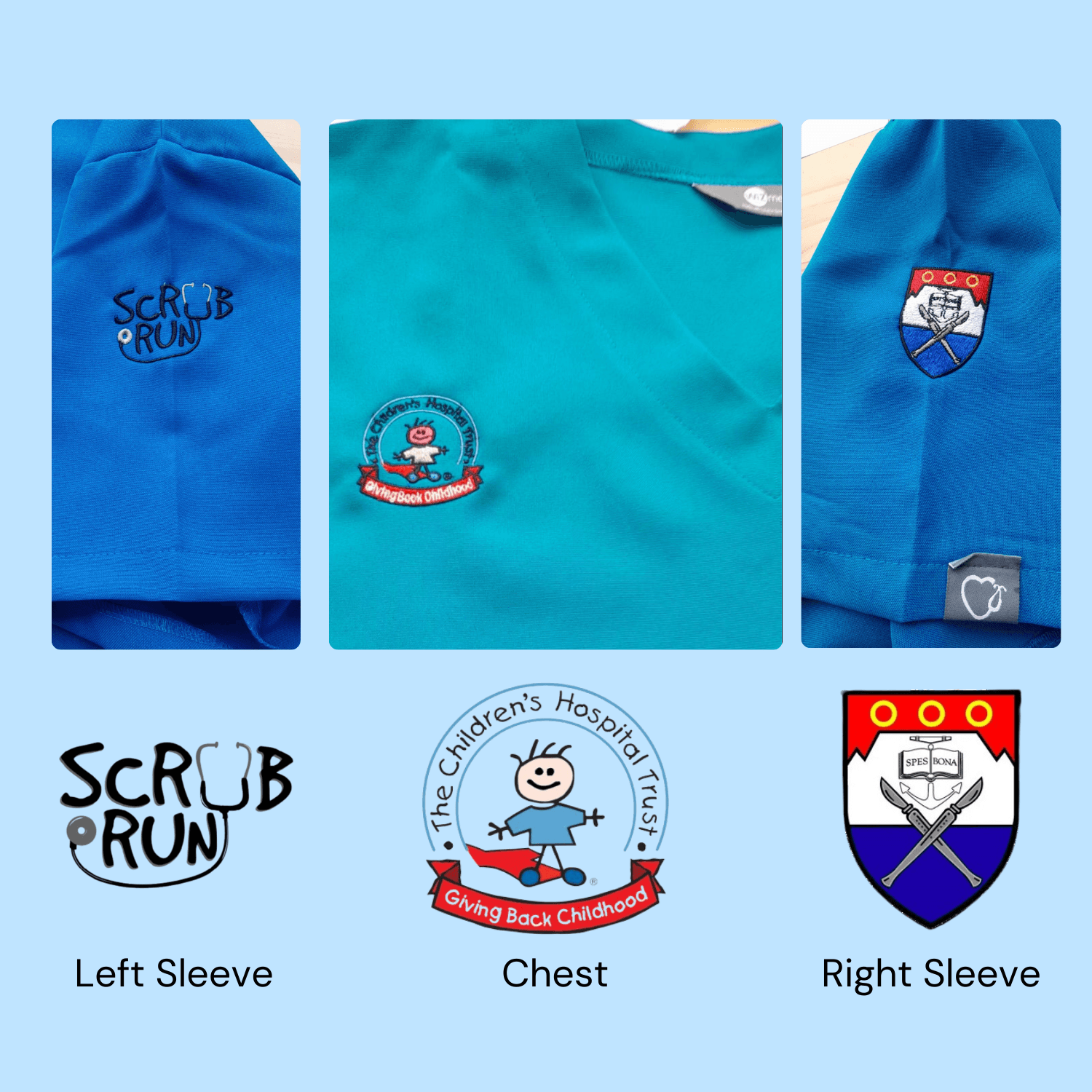UCT Scrub Run, Surg Soc & Red Cross Logo Embroidery - Medical Equipment available at WiZmed for R50 - Medical scrubs for healthcare professionals UCT Scrub Run, Surg Soc & Red Cross Logo Embroidery - Medical Equipment available at WiZmed for R50 - Medical scrubs for healthcare professionals