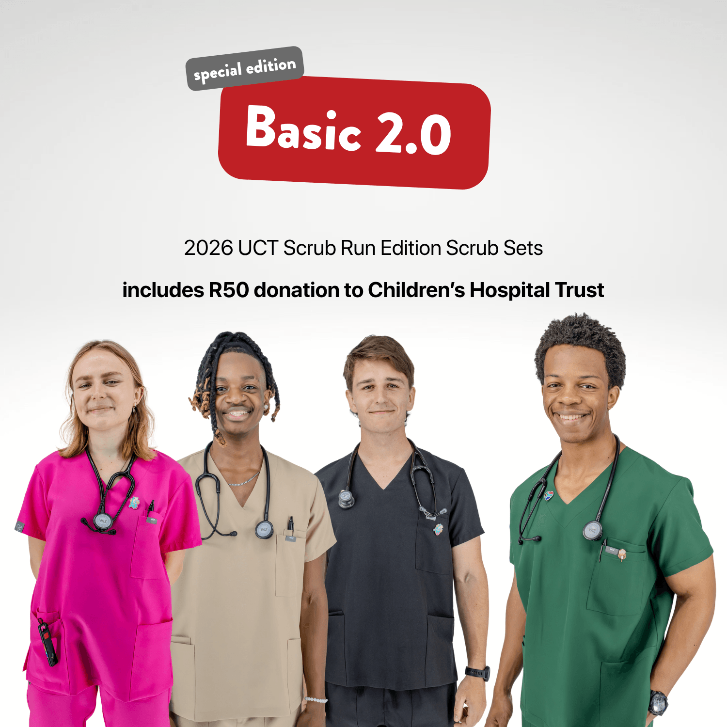 WiZ Scrubs Basic 2.0 Sets - UCT Scrub Run Edition 2026 - UCT Scrub Run available at WiZmed for R349 - Medical scrubs for healthcare professionals WiZ Scrubs Basic 2.0 Sets - UCT Scrub Run Edition 2026 - UCT Scrub Run available at WiZmed for R349 - Medical scrubs for healthcare professionals