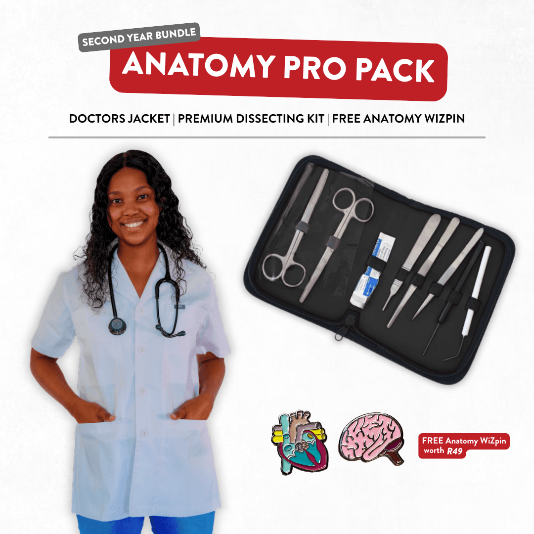 Anatomy Pro Pack – Doctors Jacket + Dissecting Kit + FREE Anatomy WiZpin (Second Year Bundle) - Dissecting and Suturing Kits available at WiZmed for R0 Anatomy Pro Pack – Doctors Jacket + Dissecting Kit + FREE Anatomy WiZpin (Second Year Bundle) - Dissecting and Suturing Kits available at WiZmed for R0