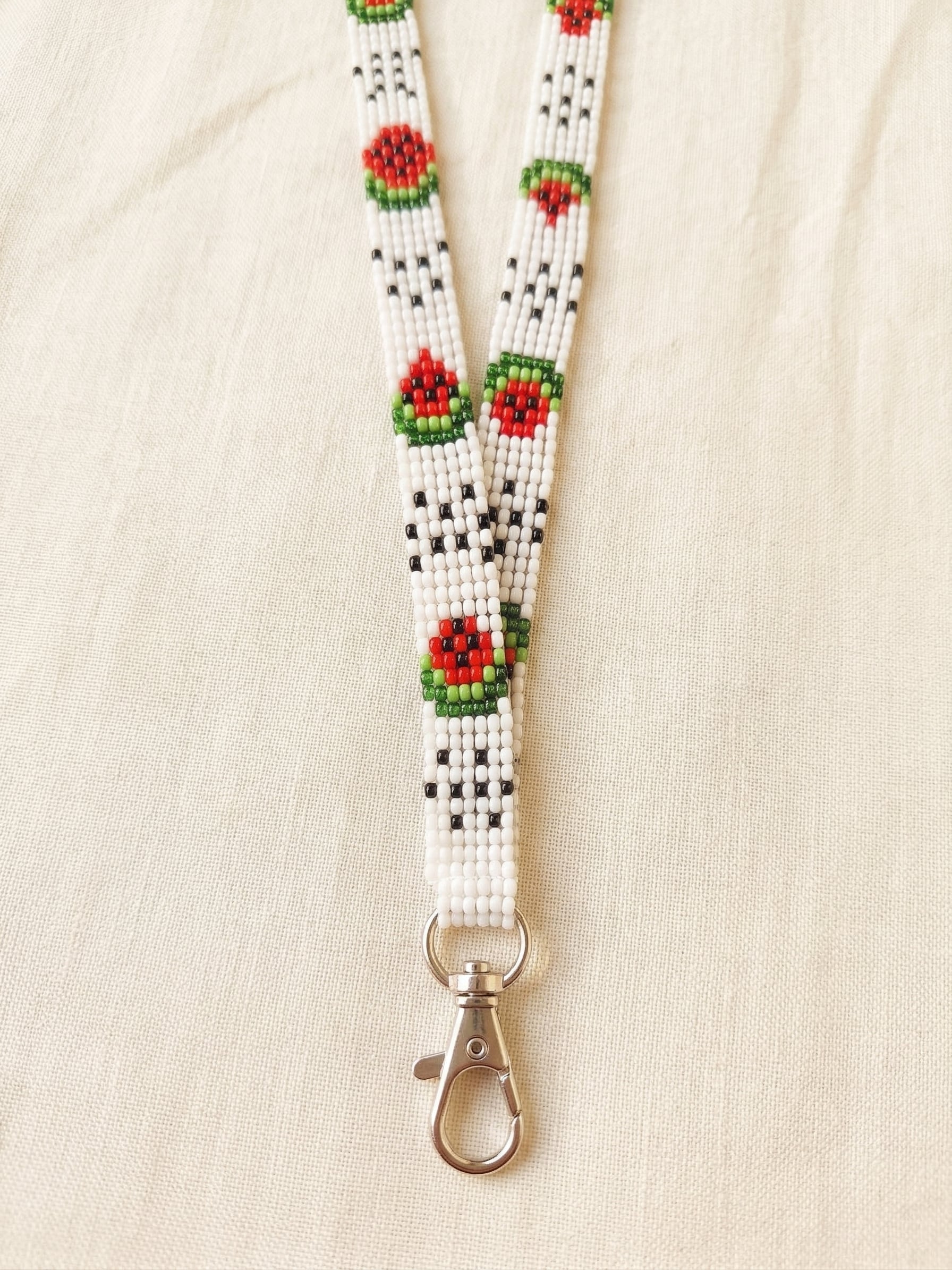 Handmade beaded lanyard styled for scrubs and hospital badges Handmade beaded lanyard styled for scrubs and hospital badges