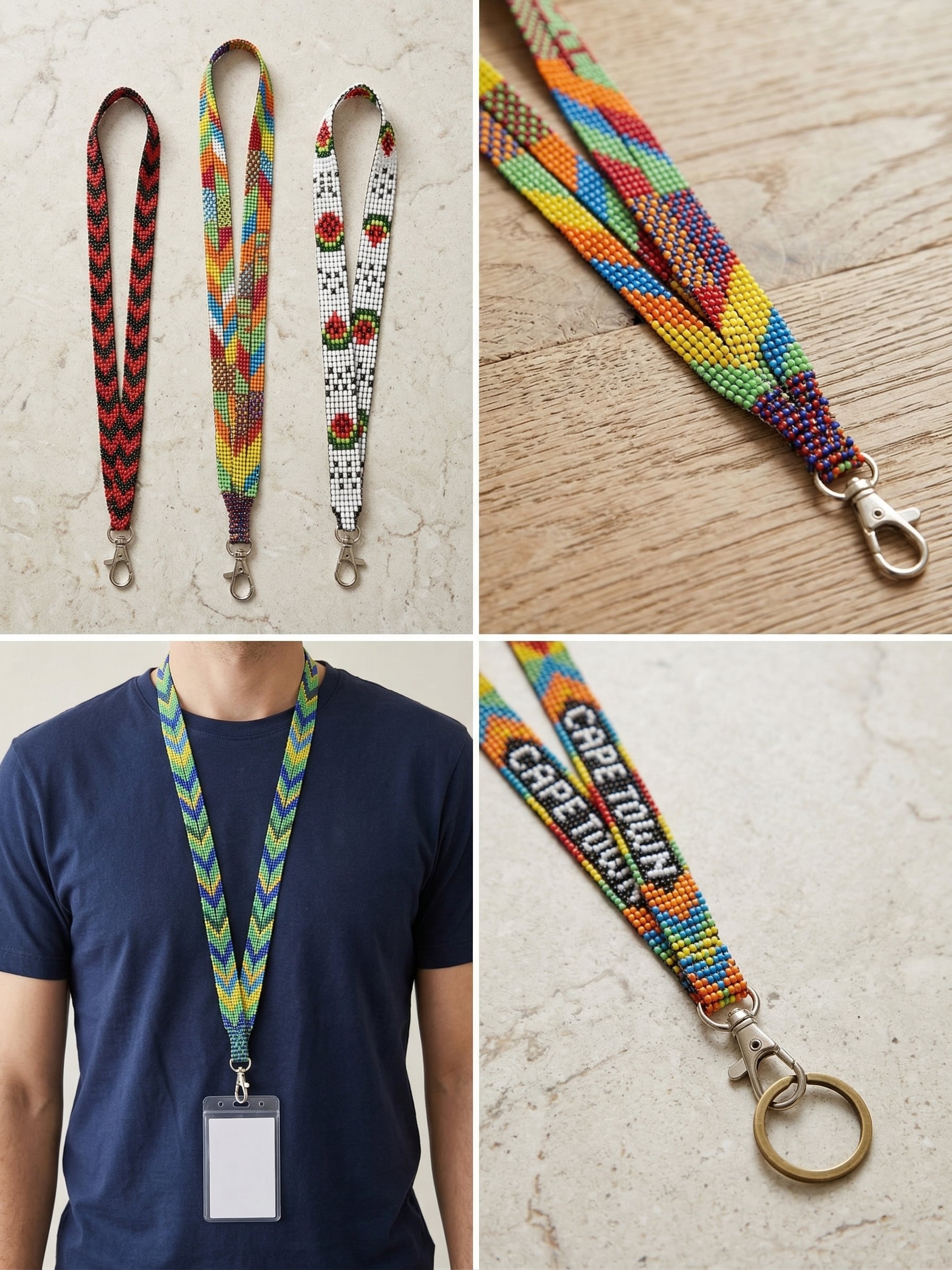 African beaded lanyard — handcrafted design for healthcare IDs African beaded lanyard — handcrafted design for healthcare IDs