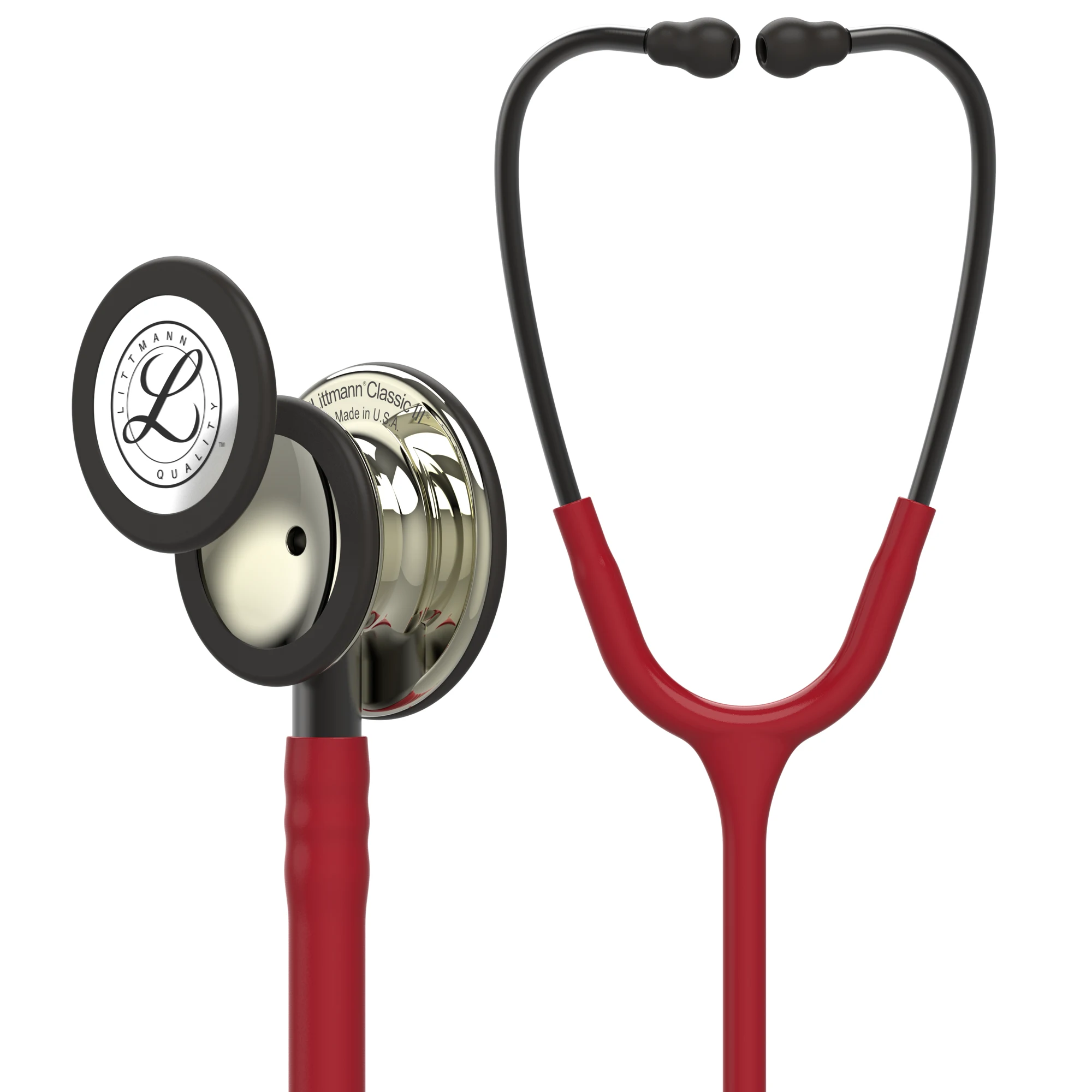 Littmann Classic III - Burgundy - Champagne Finish Stethoscope — front view